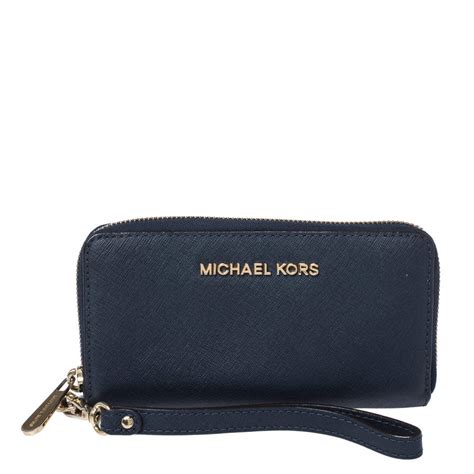 on sale blue michael kors wallet|Michael Kors wristlet wallet outlet.